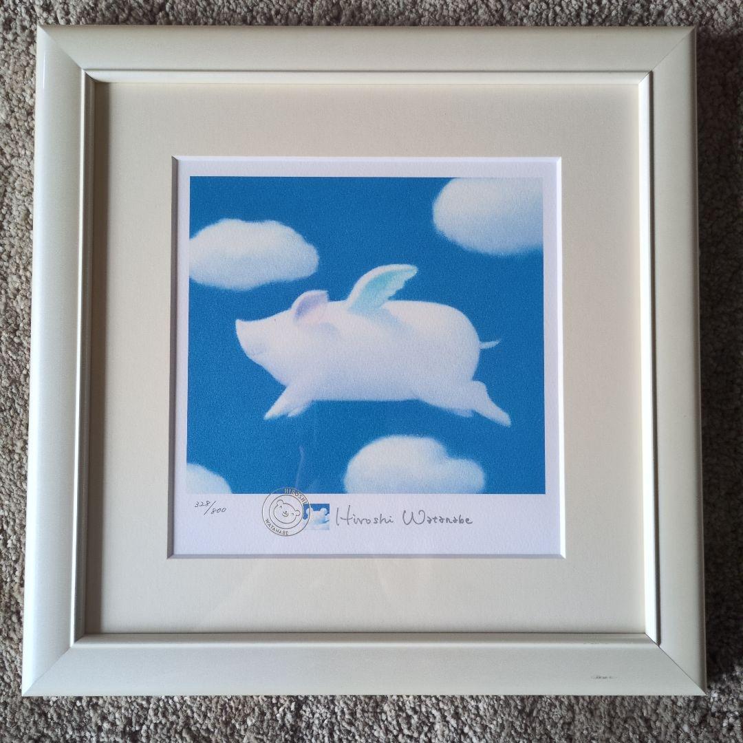 渡辺宏　Hiroshi Watanabe 版画 あおぞら天使 328/800