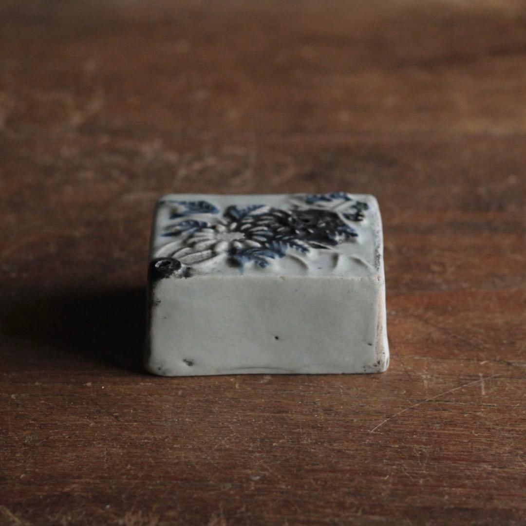 瀬戸 陽刻 角 水滴 大型 古道具 書道具 アンティーク