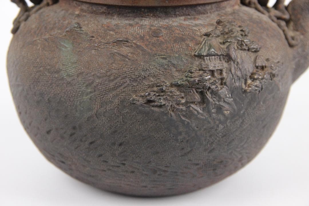 亀文堂　銀象嵌提手　梅図提手 月下湖景 琵琶湖 1400ml EU11-11