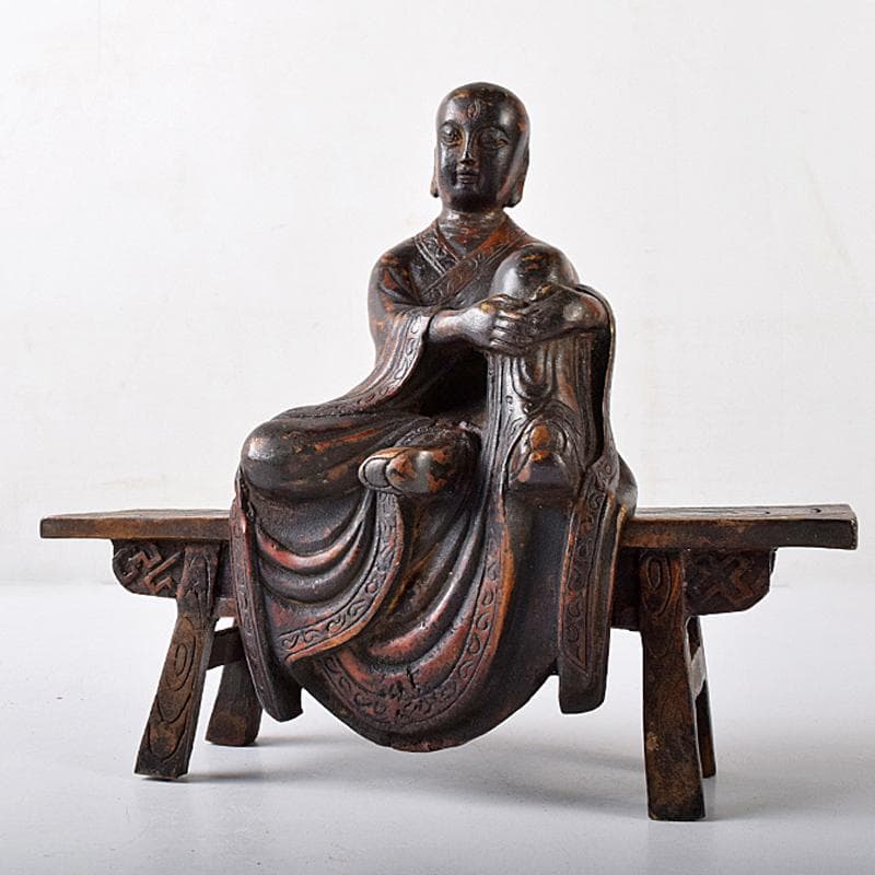 仏教美術　古銅　和尚像　僧侶像　人物像　置物　仏像　M　R8410