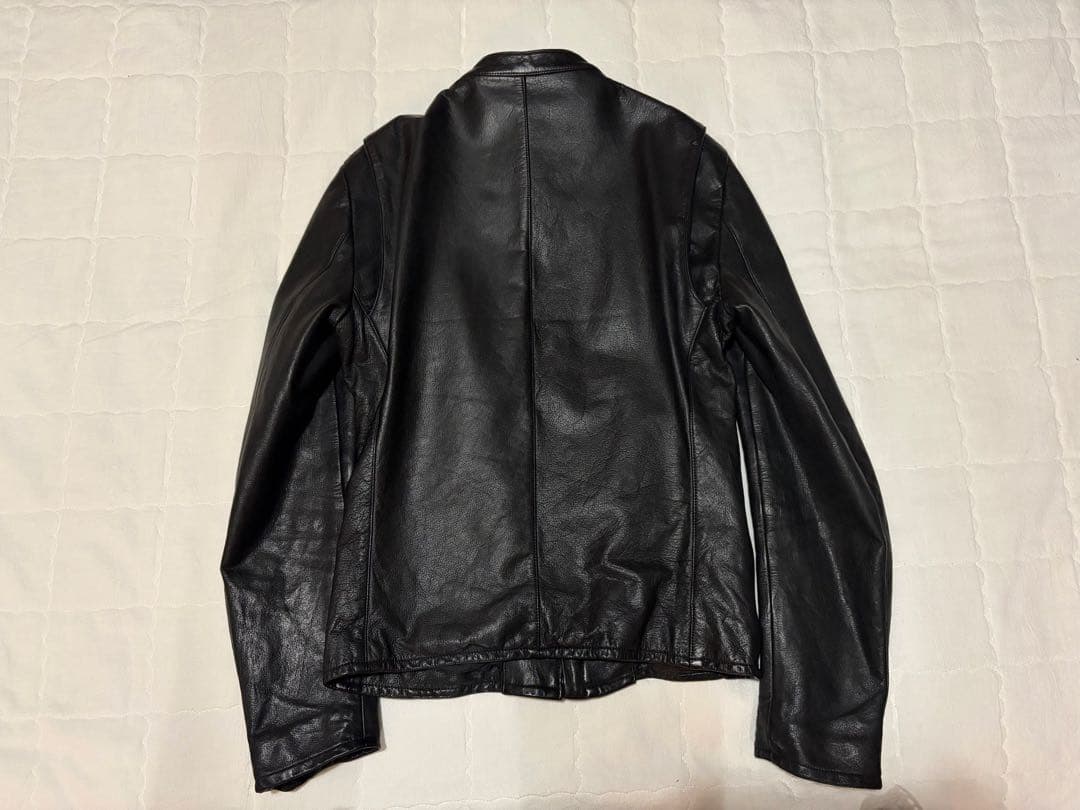 LITHIUM HOMME リチウム 黒 シングルライダースジャケット 48