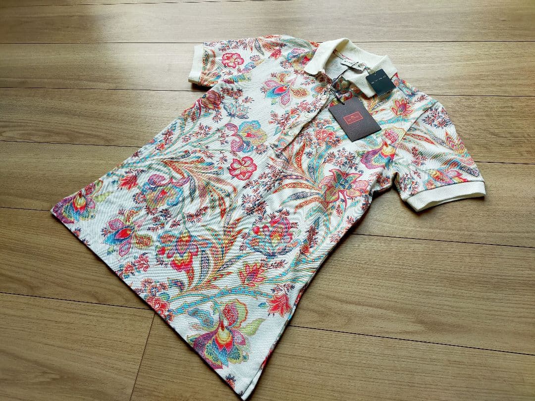 新品タグ付ETRO エトロ ペイズリー 柄 ポロシャツ40サイズ