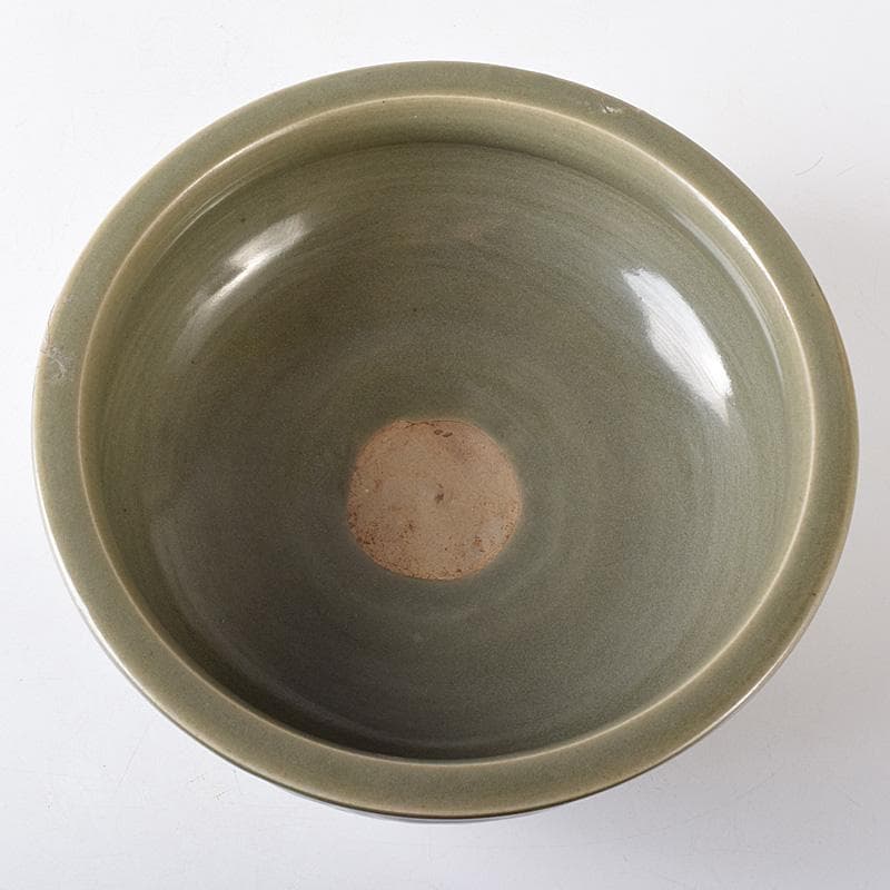 中国　龍泉窯　青磁　花文　三つ足大香炉　M　R8769