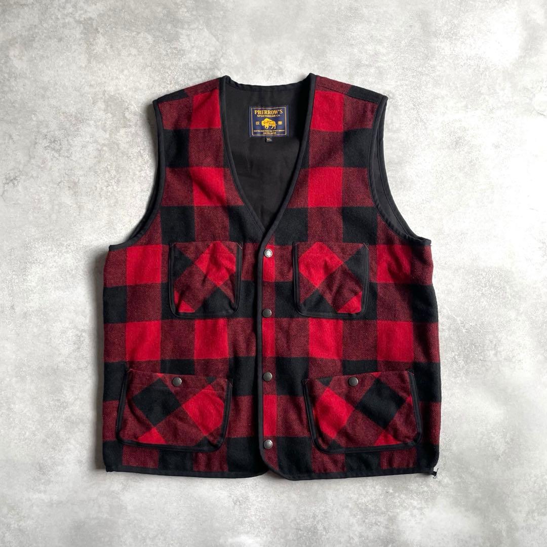 フェローズ バッファローチェック ハンディングベスト ウール XL 日本製