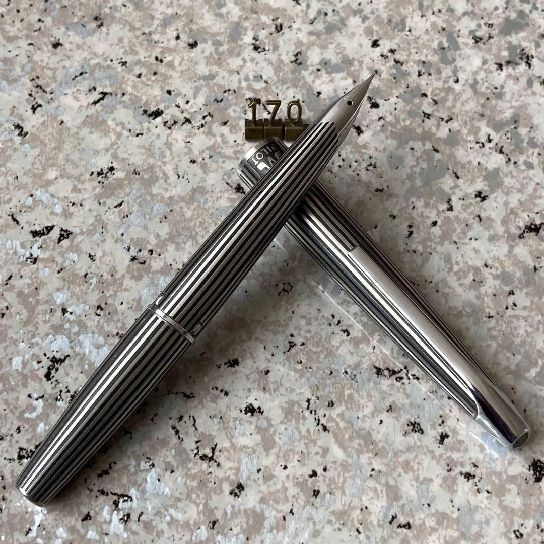 #170 オーバーホール済み 万年筆 レア パイロット μ ミュー ストライプ