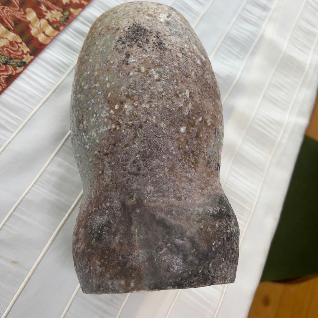 久保寺春男作 陶器製花瓶　備前焼