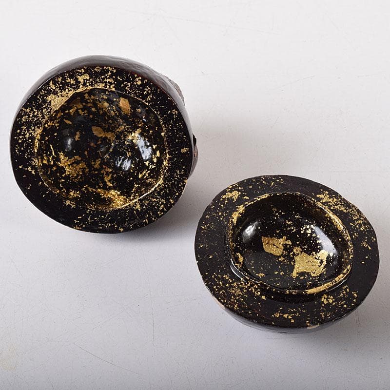 茶道具　浜崎貞鳳作　金蒔絵　マンゴスチン香合　共箱　V　8136