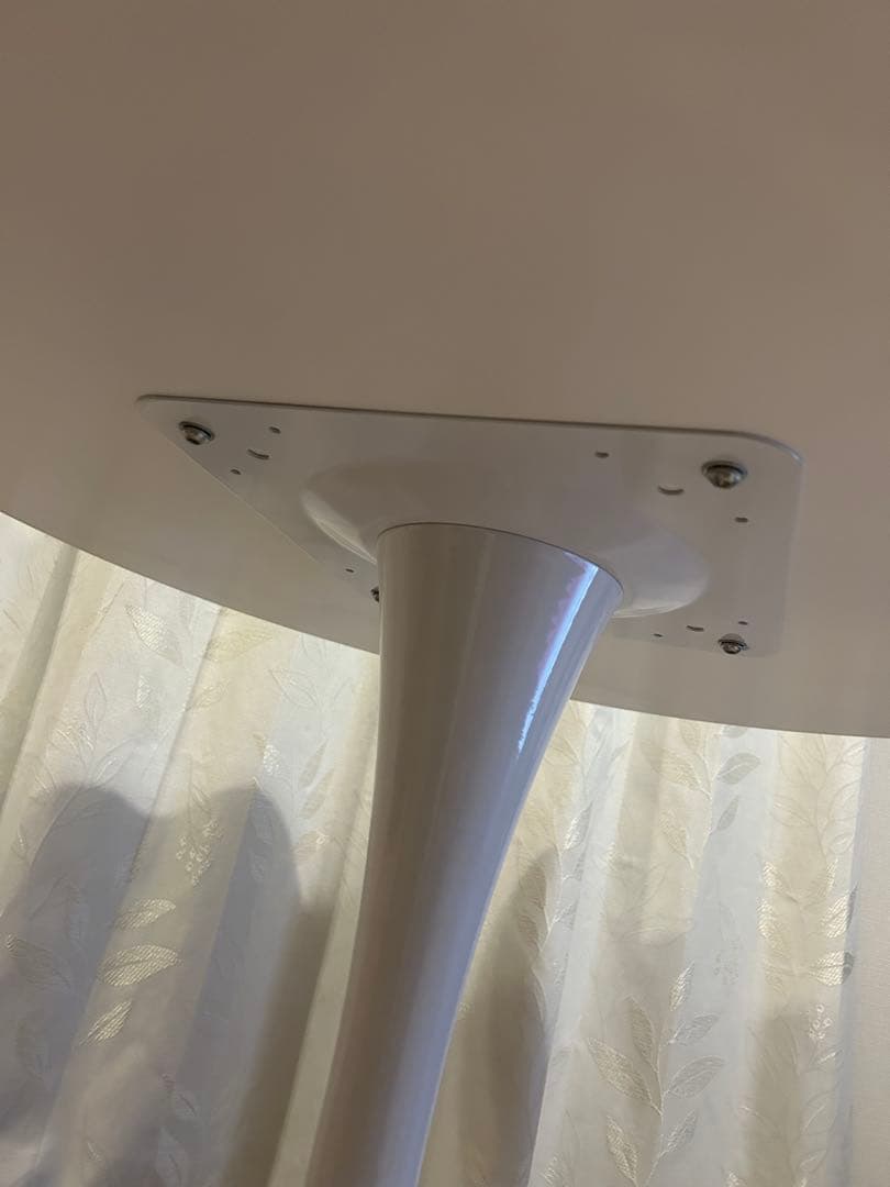 ダイニングテーブル、丸テーブル、白、幅80cm、高さ73cm、組み立て簡単