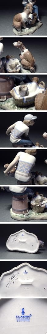スペイン　LLADRO　リヤドロ　彩色磁器人形　「この子はぼくの！」少年と犬