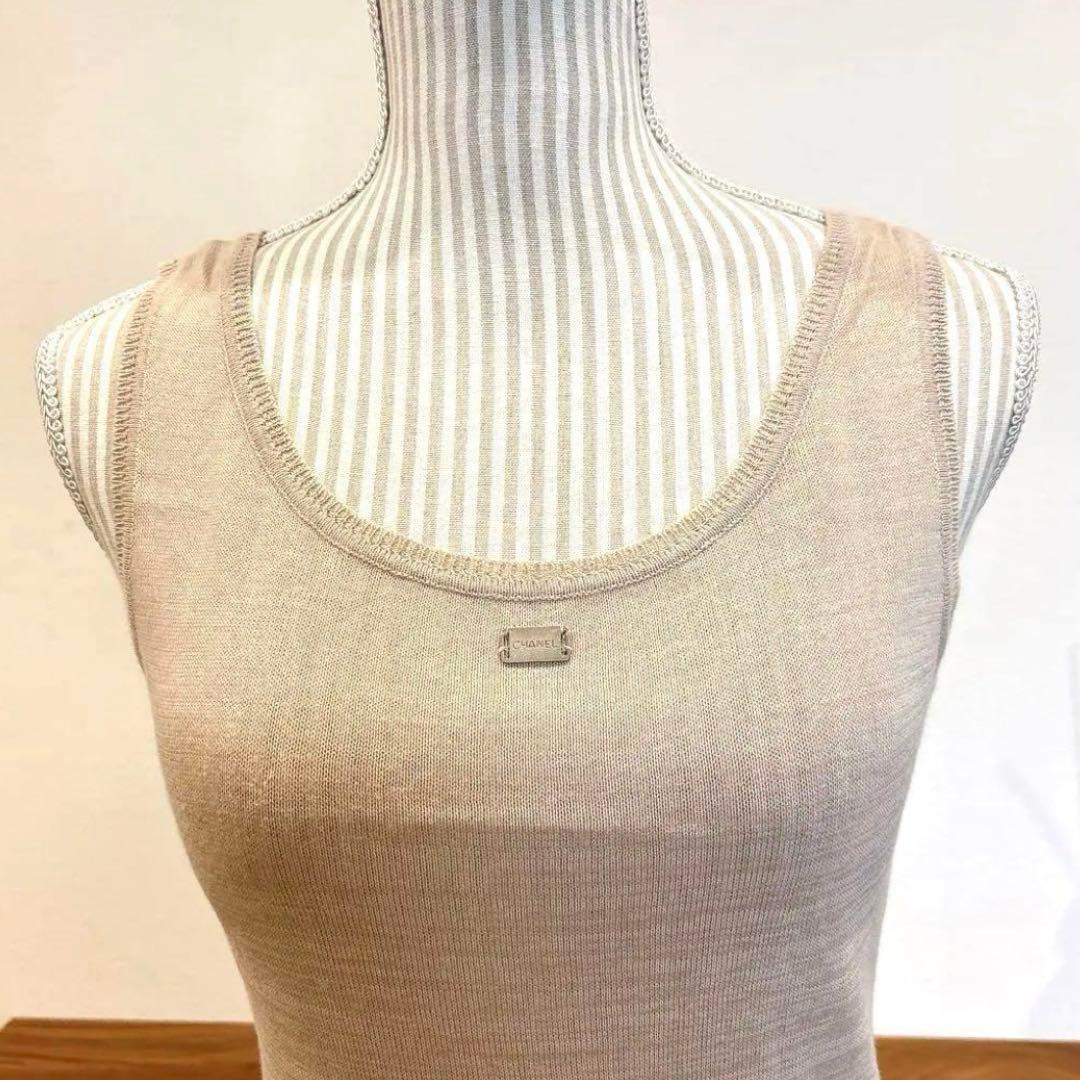 CHANEL シャネル vintage ロゴ ノースリーブ タンクトップ