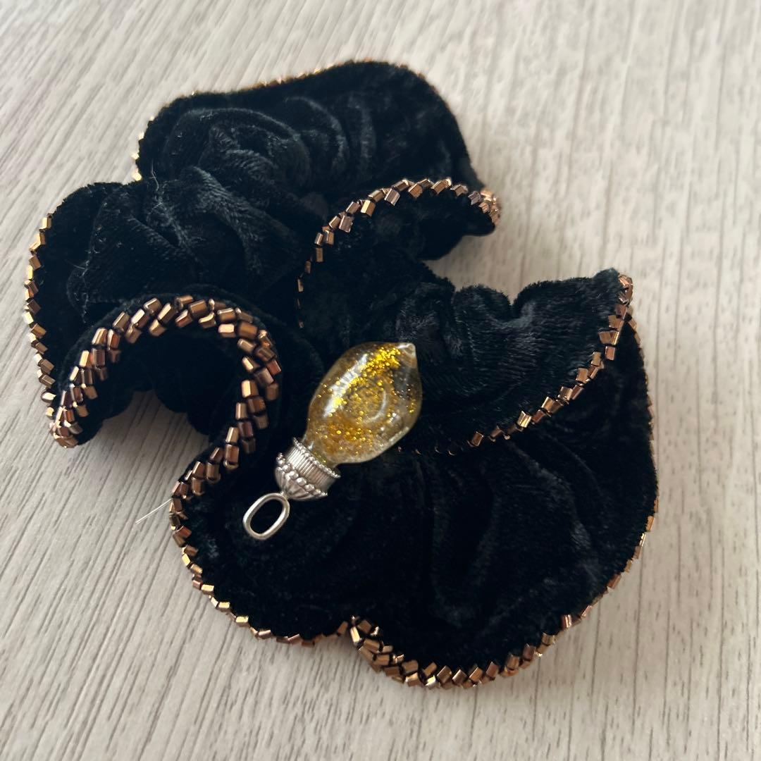 【2カラットダイヤ&金粉入】ガラス製 シルバーペンダントヘッド　チャーム