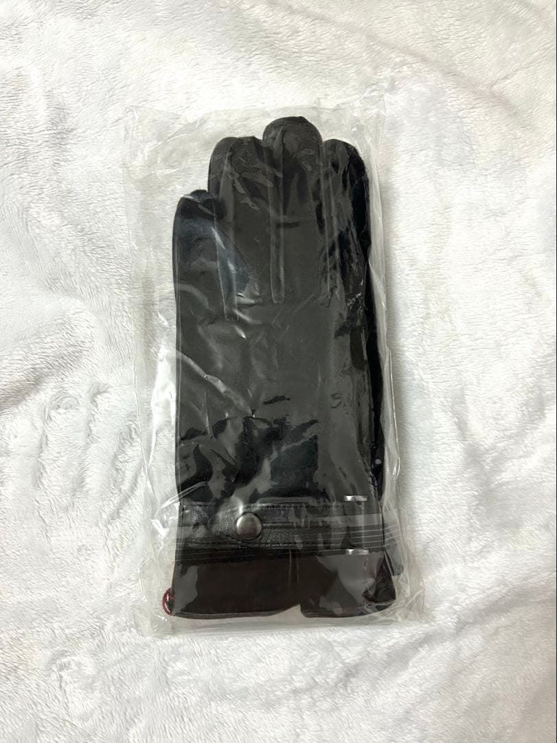 手袋 メンズ ブラック クロダ ハリスツイード レザー ウール