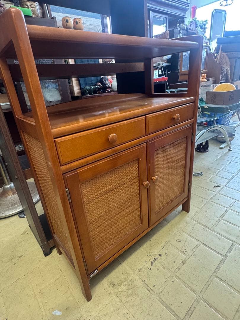 ★処分価格★オールドカリモク　電話台　キャビネット