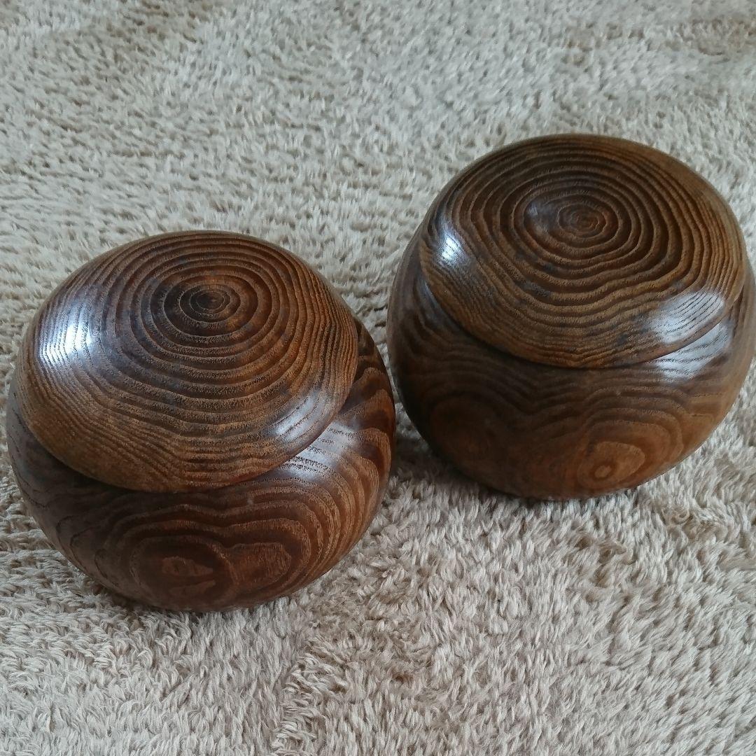 栗 碁笥と碁石のセット