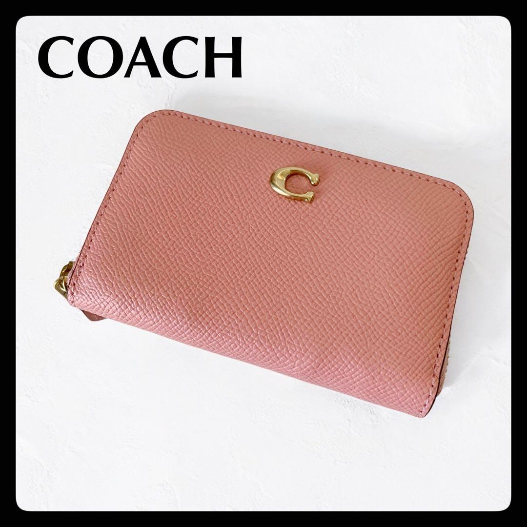 極美品【COACH】コーチ スモール ジップ アラウンド カード ケース