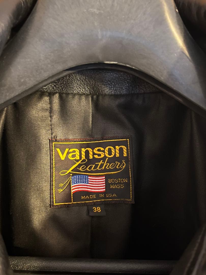 Vanson Leathers 黒　シングルライダースジャケット　サイズ38