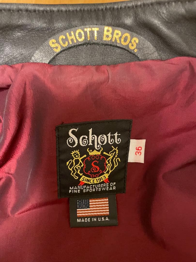 ◆【超美品】schott 641XX ブラックUSA製シングルレザーJKT 36