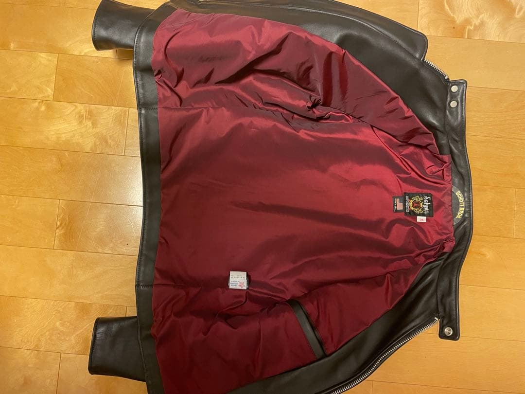 ◆【超美品】schott 641XX ブラックUSA製シングルレザーJKT 36