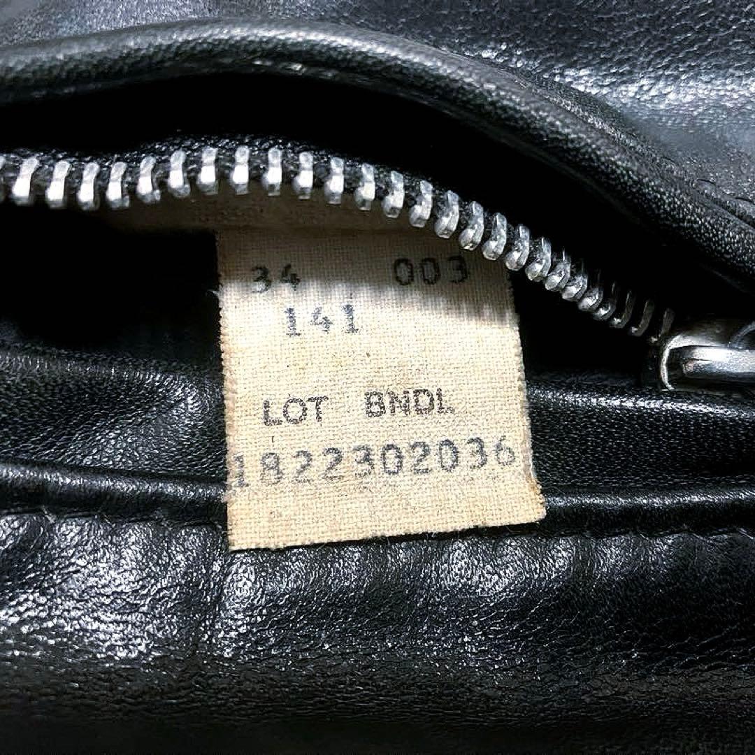 ボアライナー付 schott ショット 141 立襟黒革シングルライダース 34