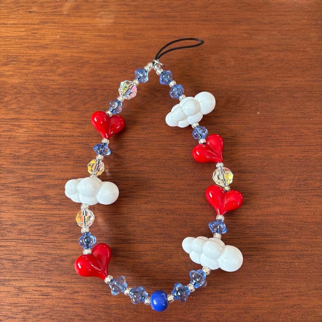 String Ting ストリングティング スマホストラップ　雲　ハート　美品