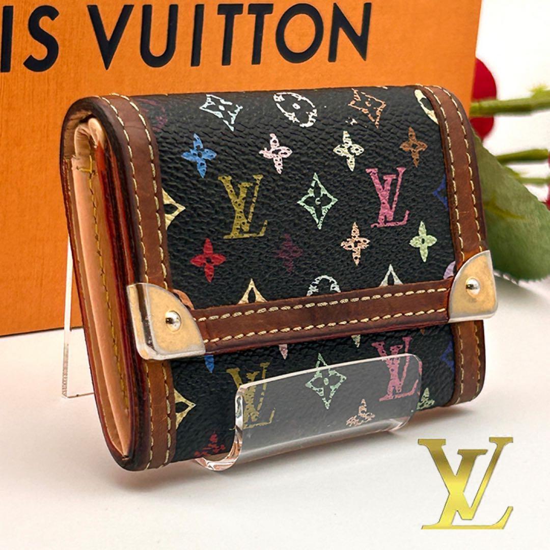 美品✨ ルイヴィトン ケース ポルトモネ プラ マルチカラー 人気の黒✨