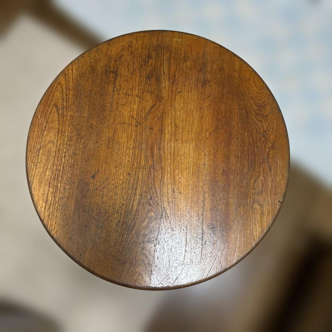 ちゃぶ台　折りたたみ円形木製テーブル　1950年代ヴィンテージ　昭和レトロ