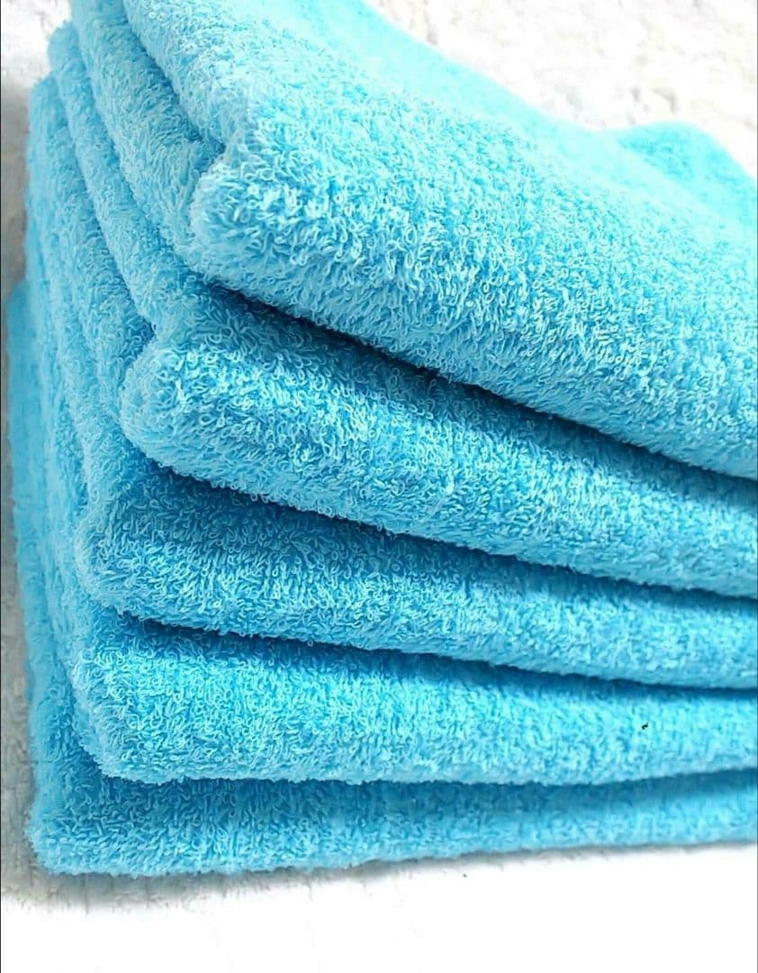 24枚組 新品泉州タオル 高級綿糸コーマコットンフェイスタオル【スカイブルー】