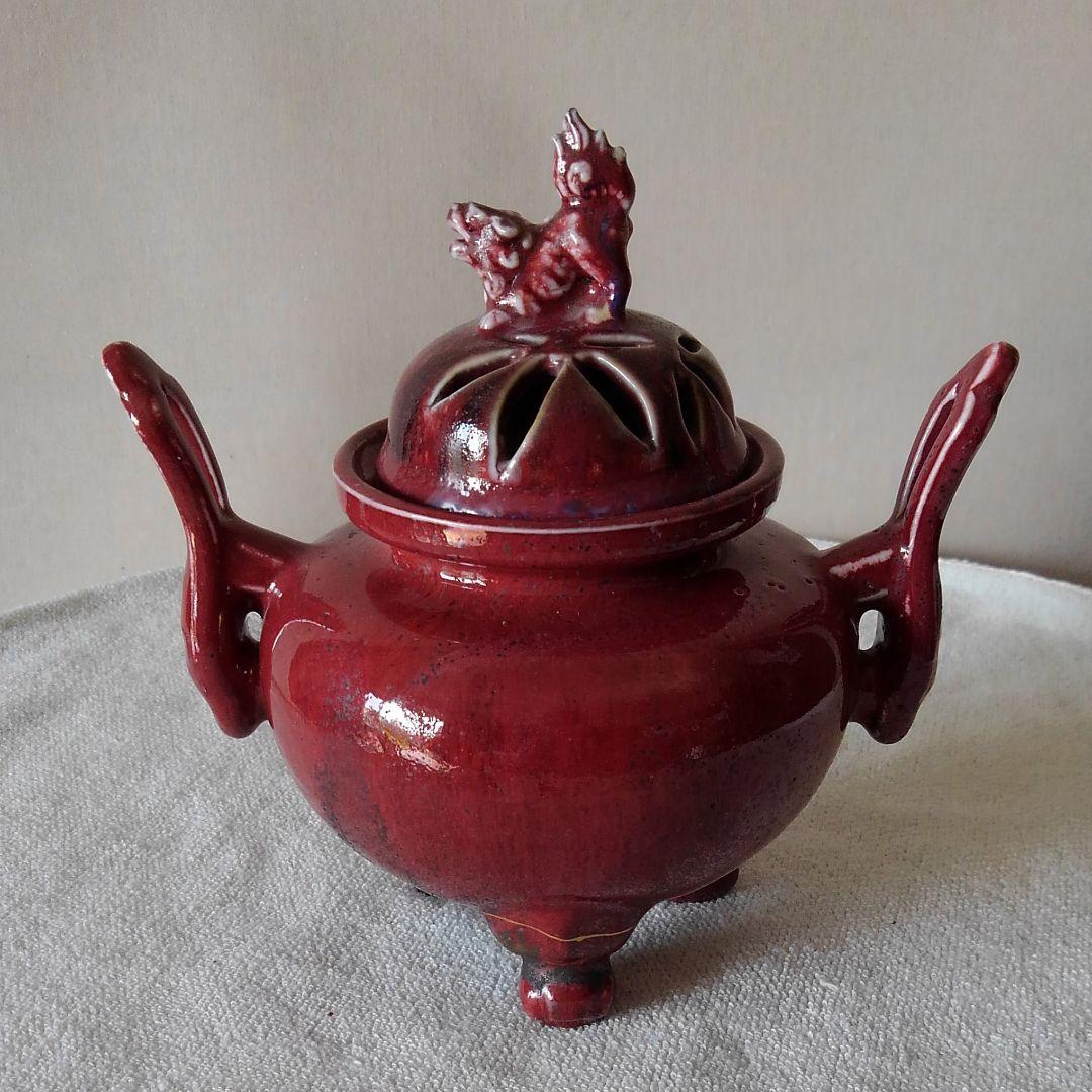 有田、杉原一壺作　辰砂香炉