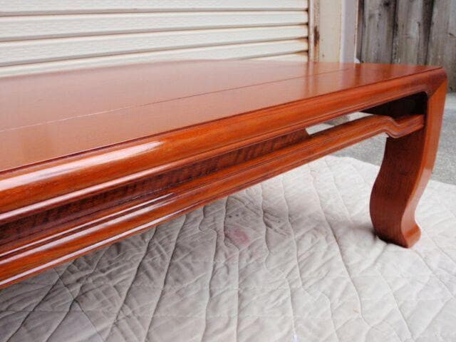 新品♪4尺(120巾) 花梨無垢 一重ヌキ入り 高級座卓 座敷机 唐木ちゃぶ台