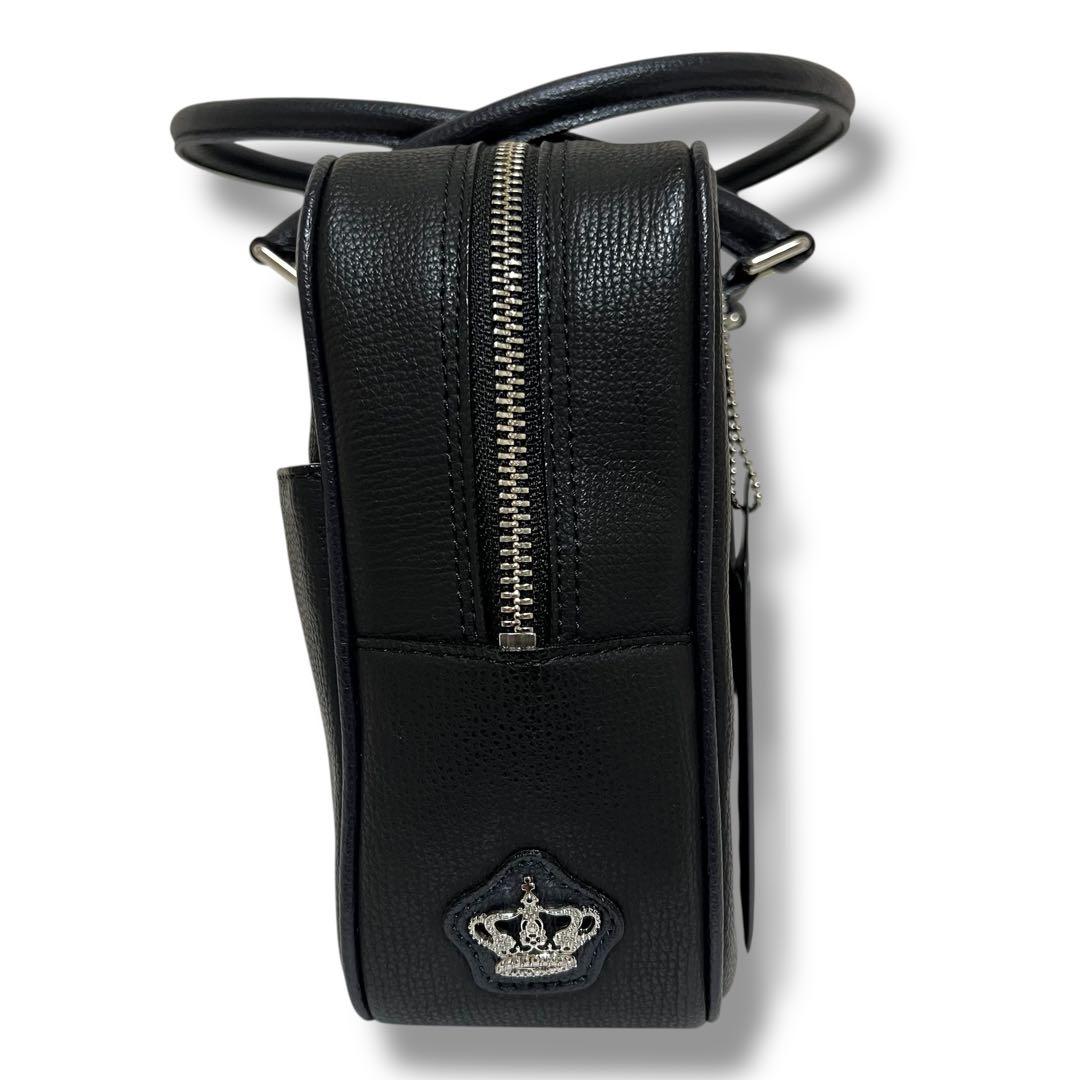 美品 A.D.M.J. ミニボストンバッグ レザー ブラック　パスケース 保存袋