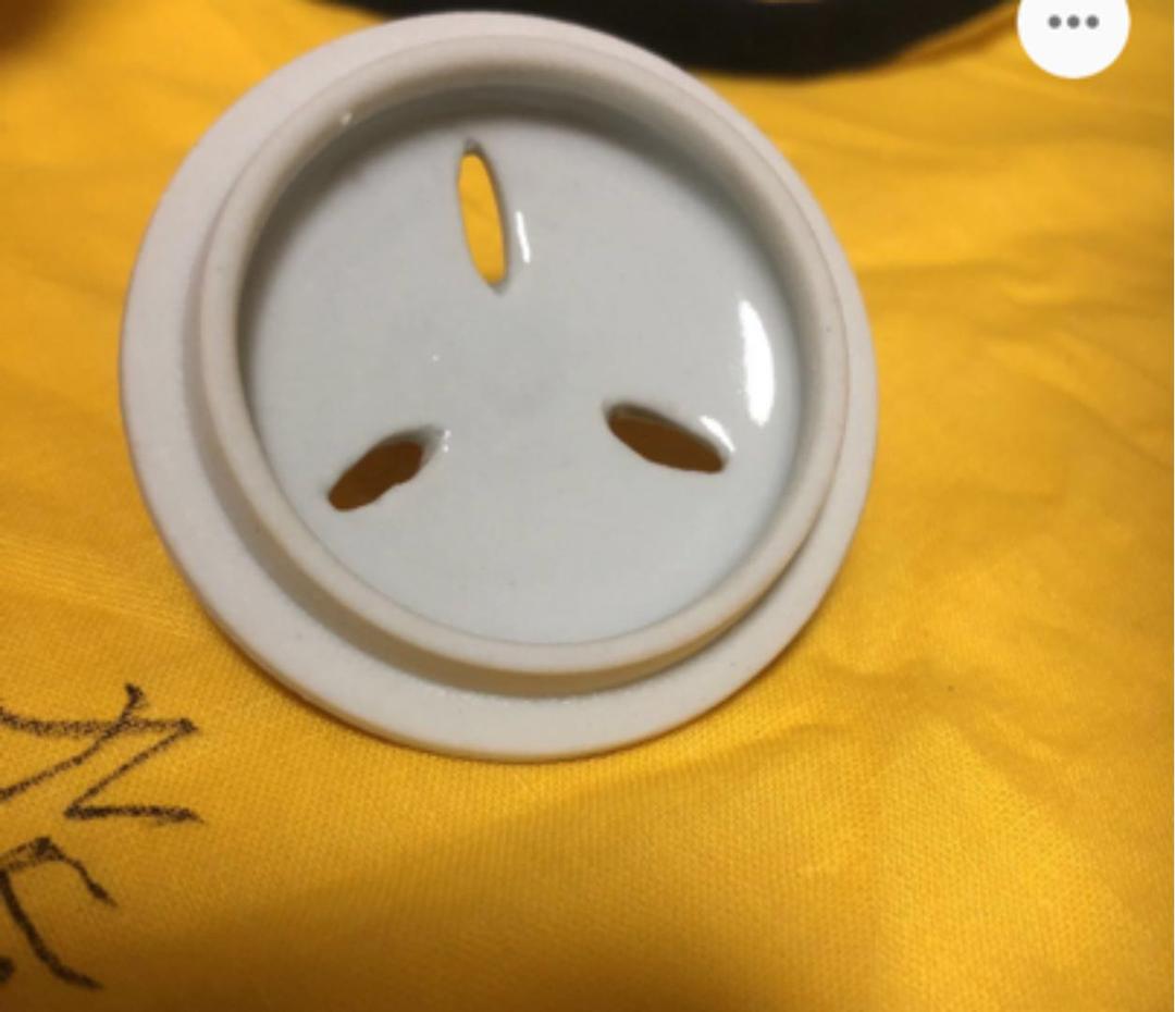 メ992  九谷佐野釜 福島武山作 香爐 赤絵虎漢三笑之図