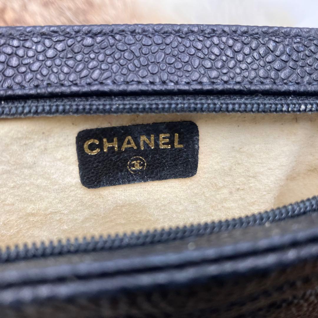 【希少7桁2番台】CHANEL シャネル デカココ　キャビアスキン ブラック