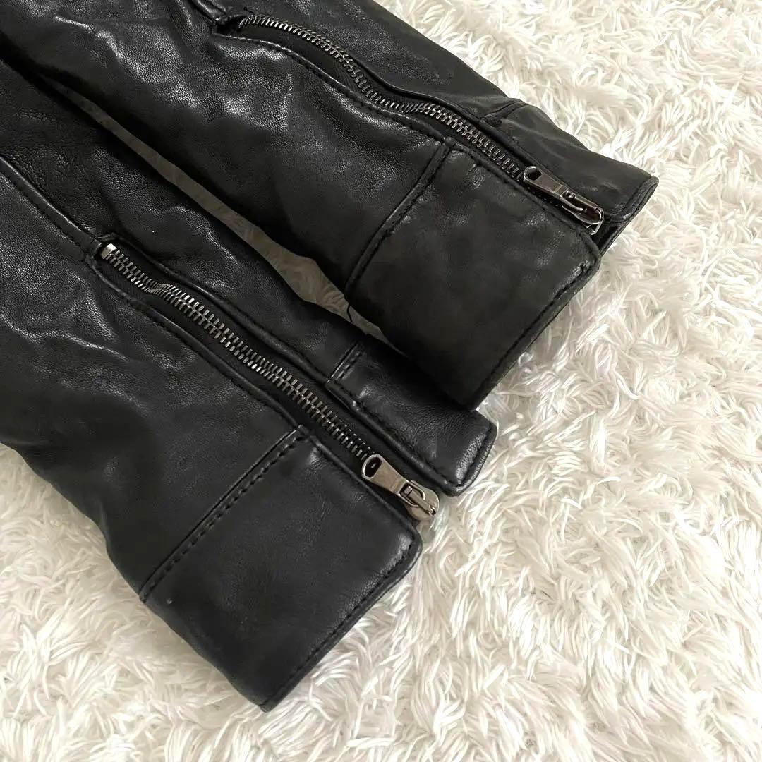 ジュンハシモト インナーライダース ウォッシュド加工 ラムレザー 羊革