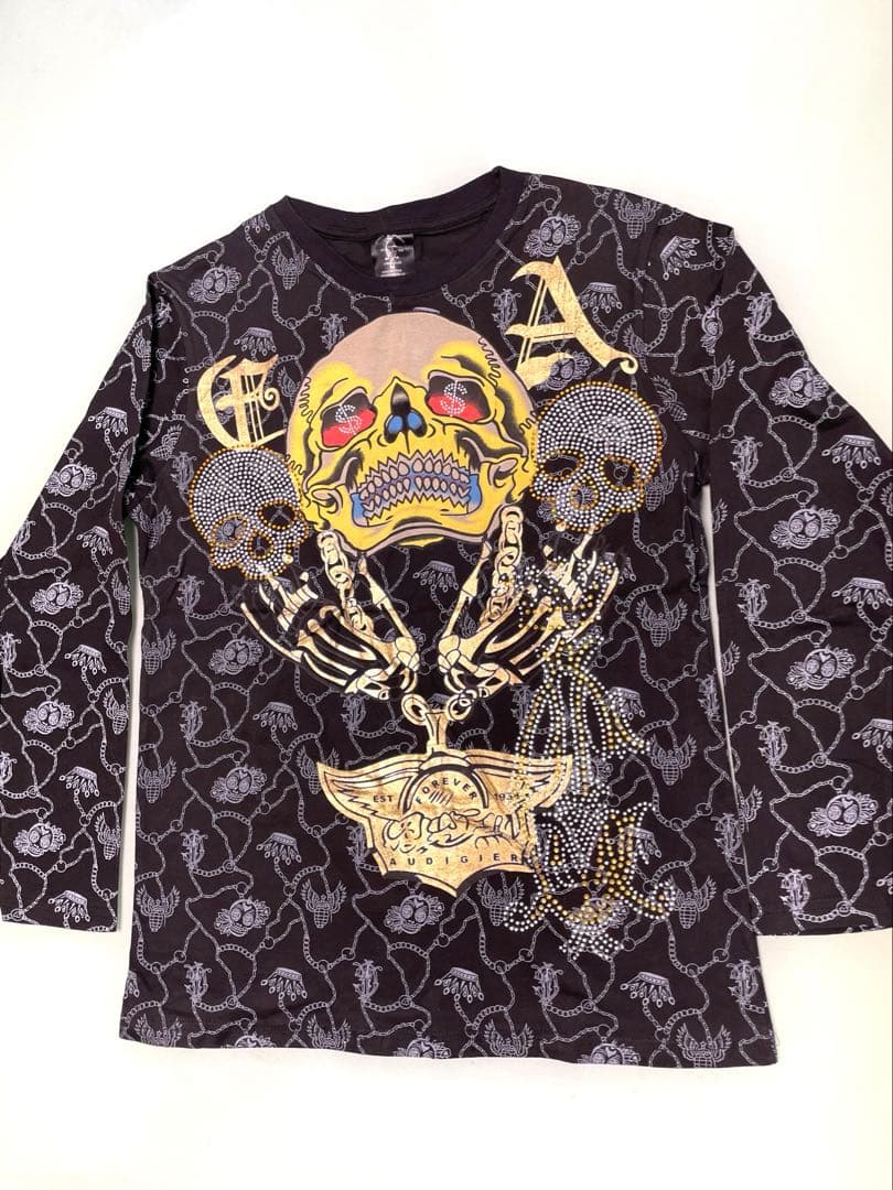 CHRSTIAN AUDIGIERスカル長袖Tシャツ