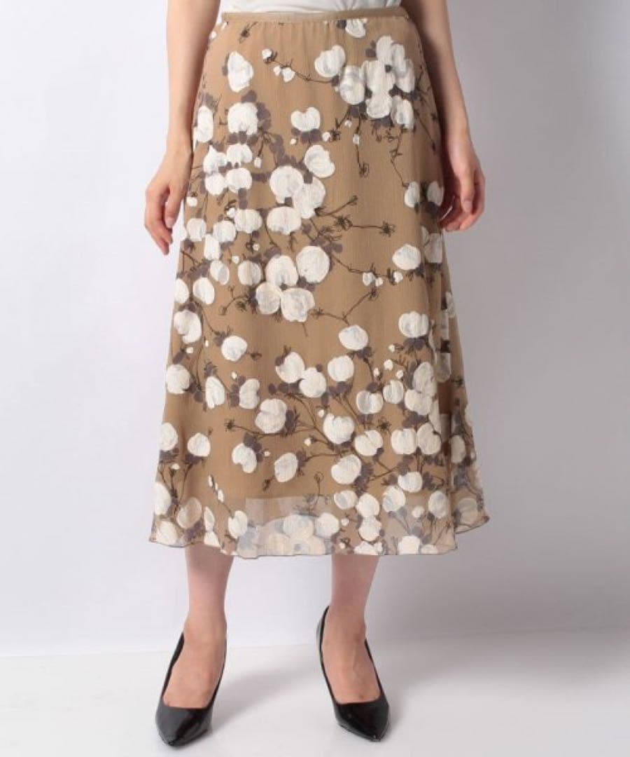 ANAYIアナイ ペイントフラワープリントスカート　36