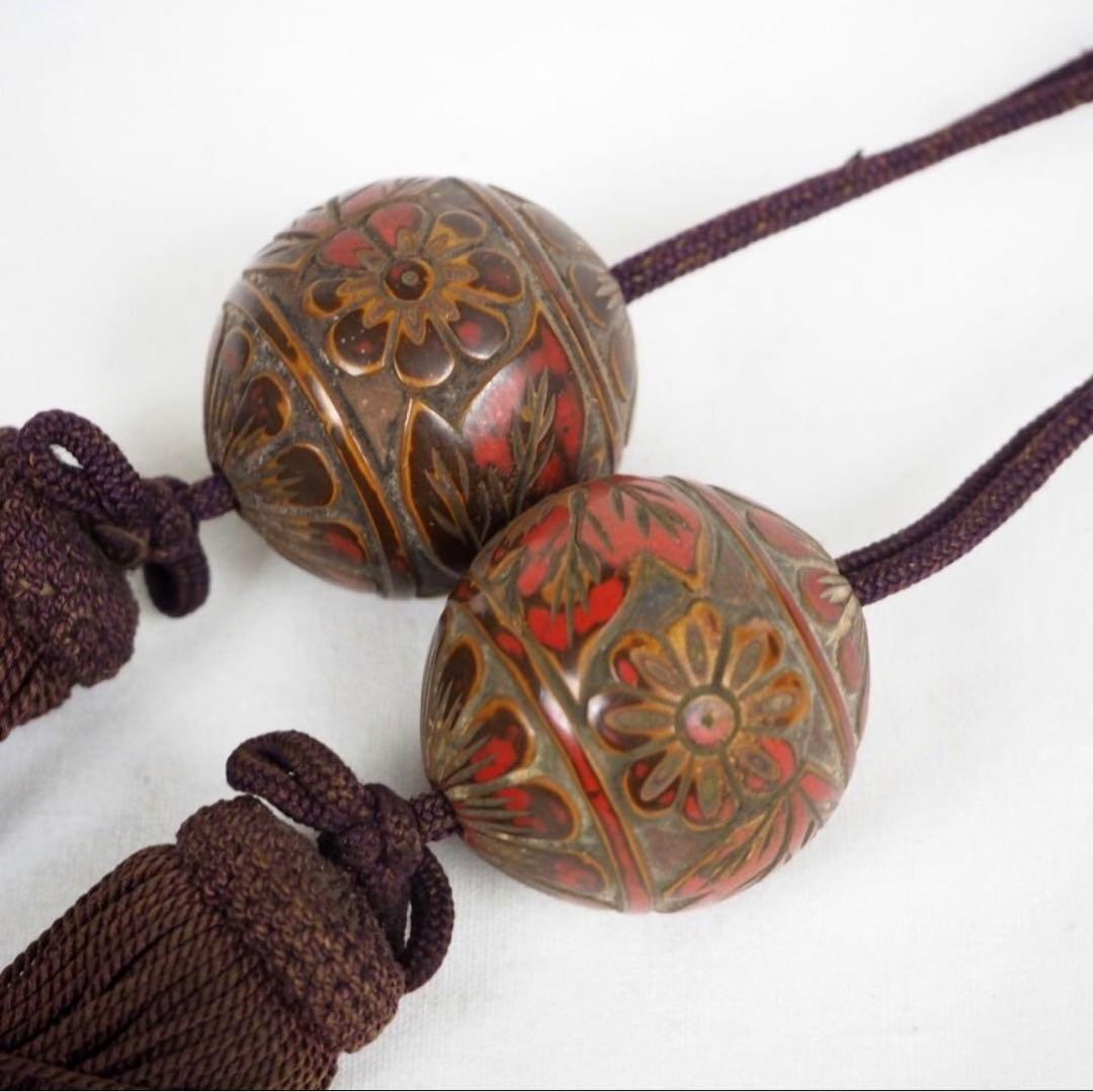 送料無料　時代物 　古い堆朱風鎮