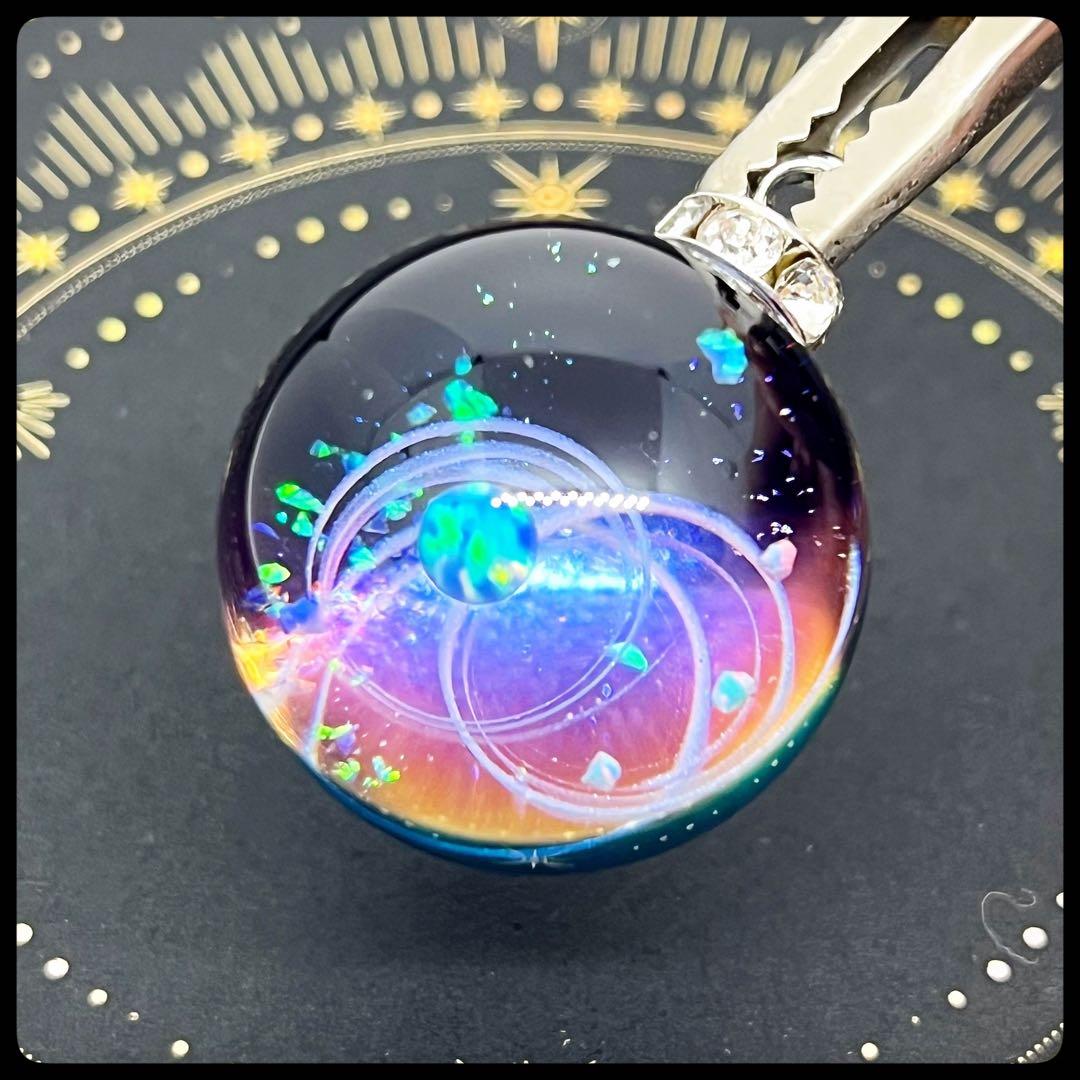 【ハンドメイド】宇宙玉チャーム　３個
