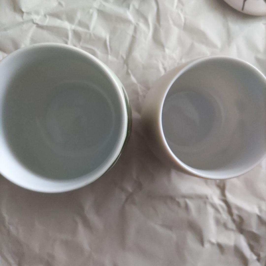 九谷焼　 穂光　蓋付き夫婦湯呑み　金箔　金彩