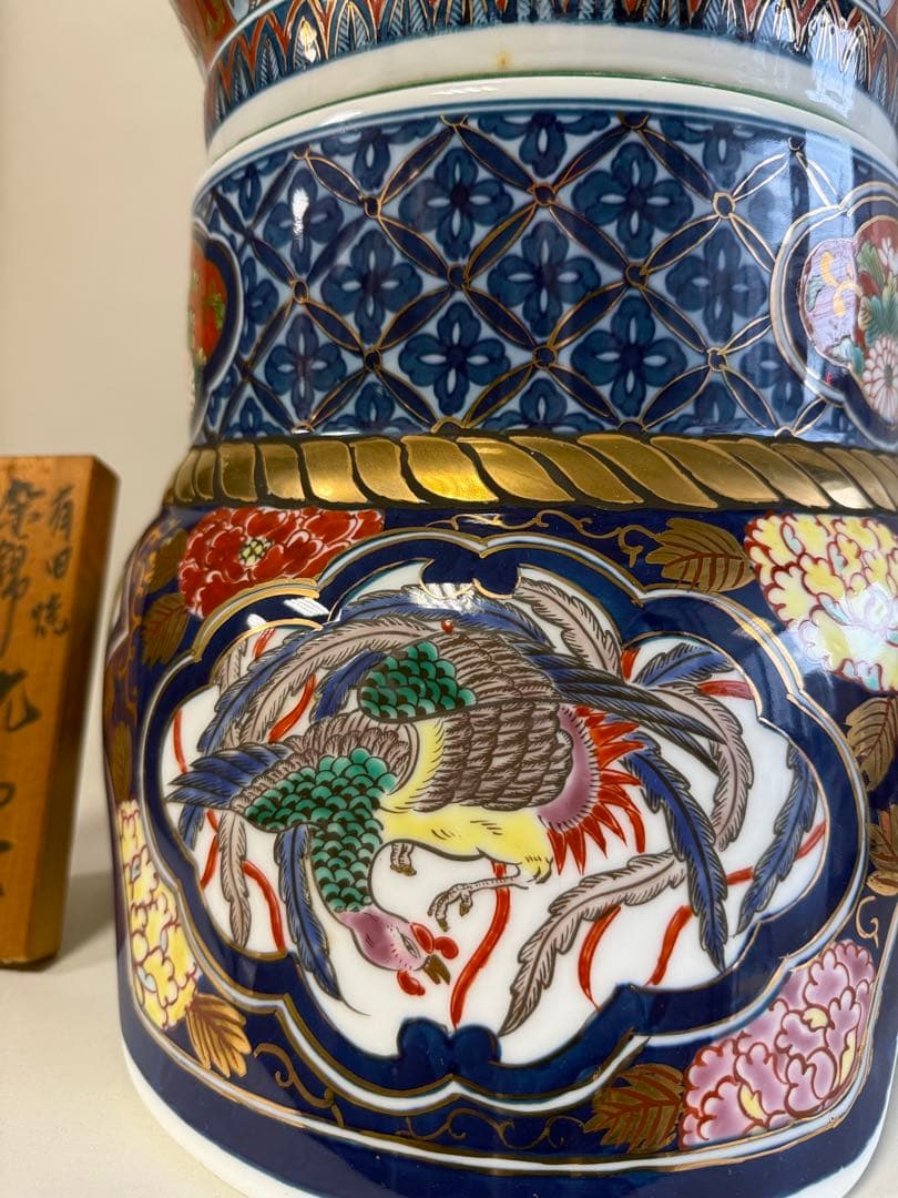 T18 豪華 有田焼 染錦「夢右衛門」沈香壺 高さ118㎝ 伊万里焼 インテリア