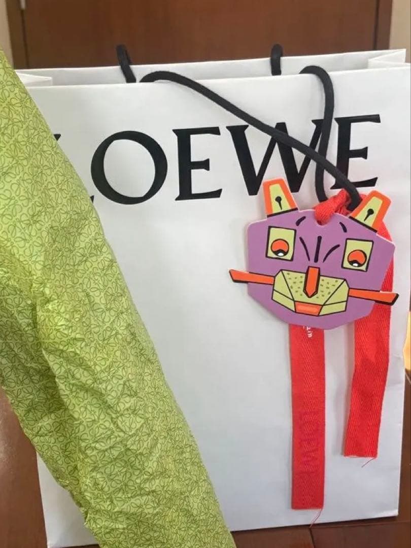 LOEWE ベージュ マフラー ウール混合