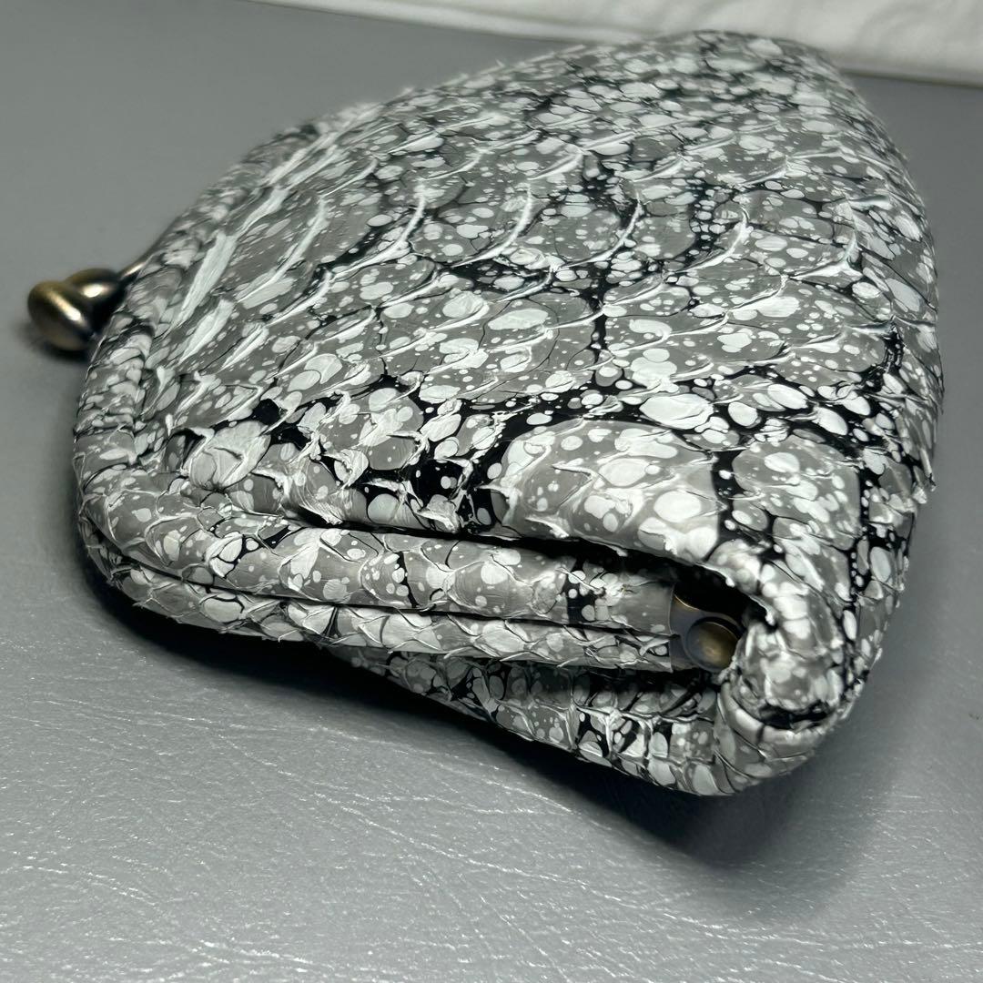 デ*丸様 genten ゲンテン 墨流し　がま口財布　さいふ　パイソン