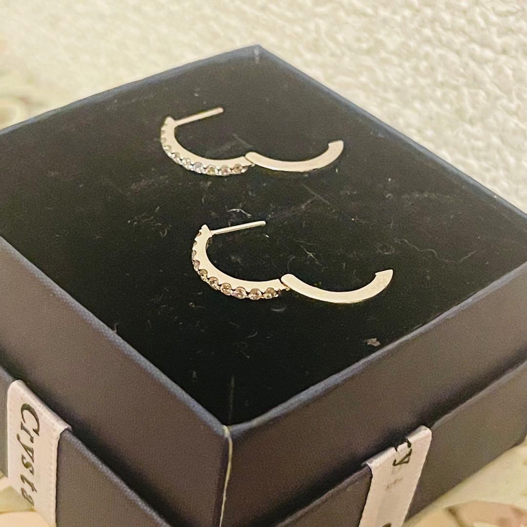 【セール】 ダイヤモンドフープピアス　プラチナ素材