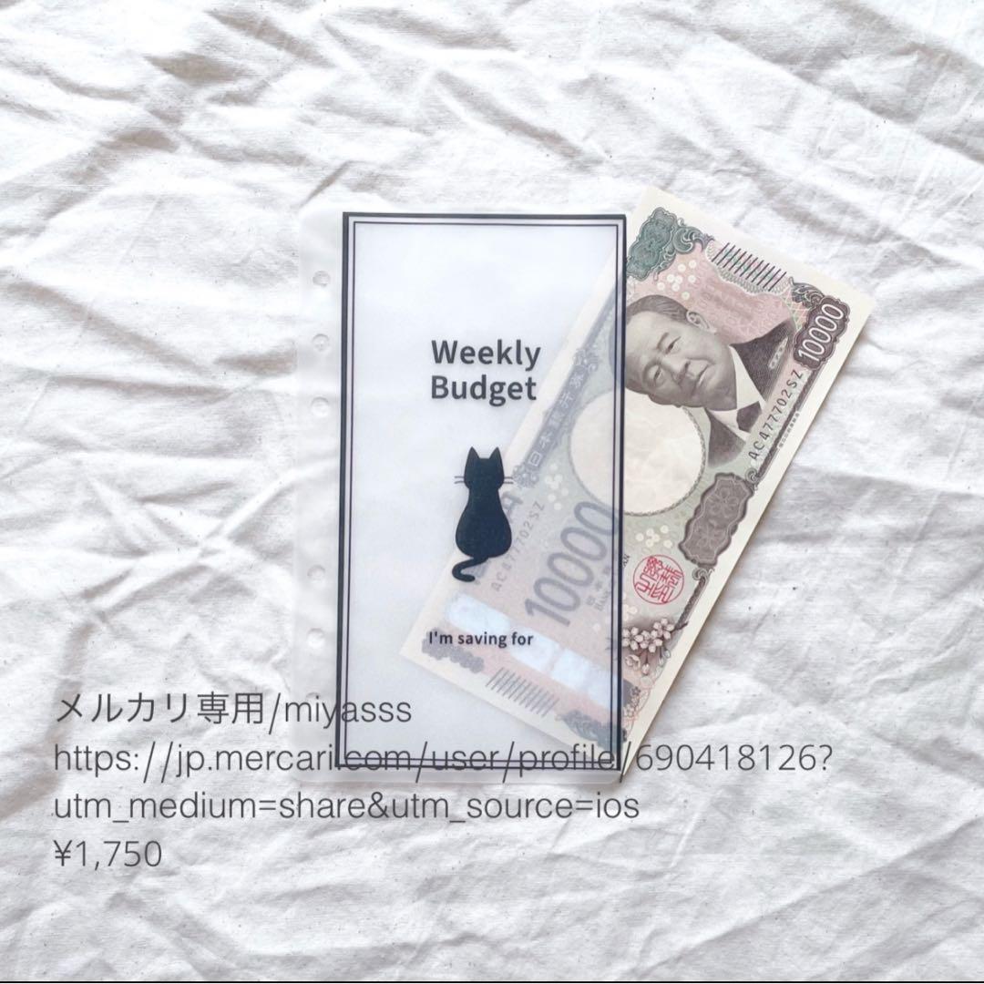 【1750円】貯金リフィル 黒猫黒フレーム weeklyリフィル saving