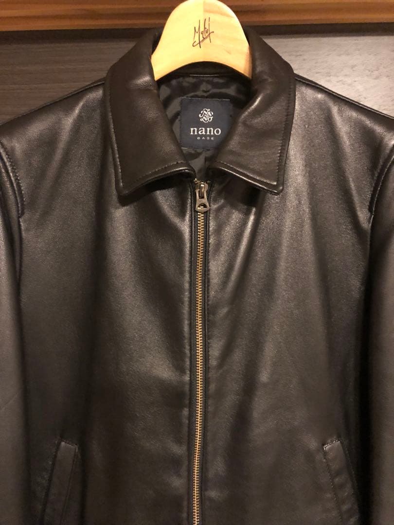 nano BASE ラムレザー　シングルライダースジャケット　黒　M 美品