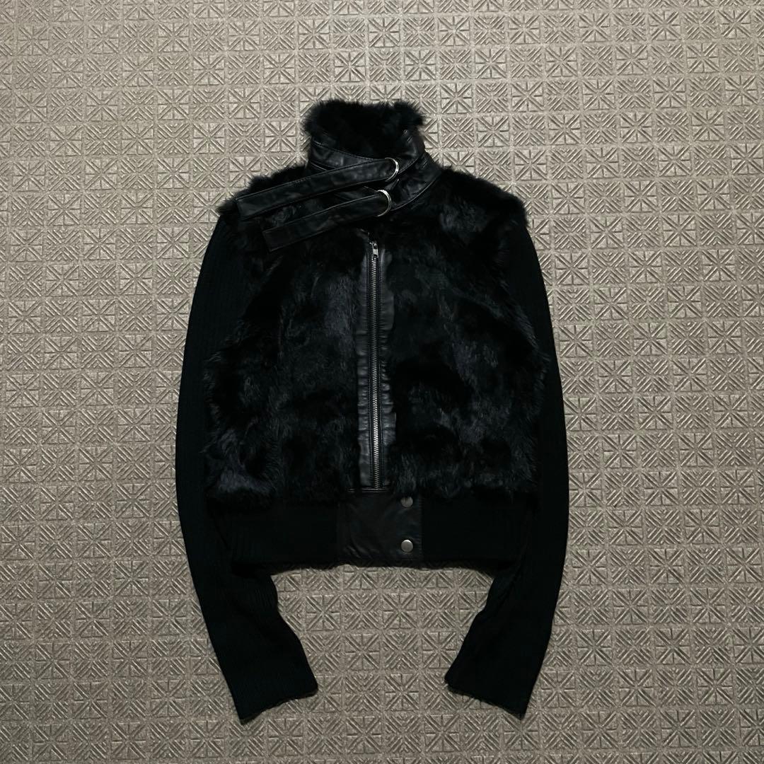 Y2K opium dark wear black fur knit 平成ギャル