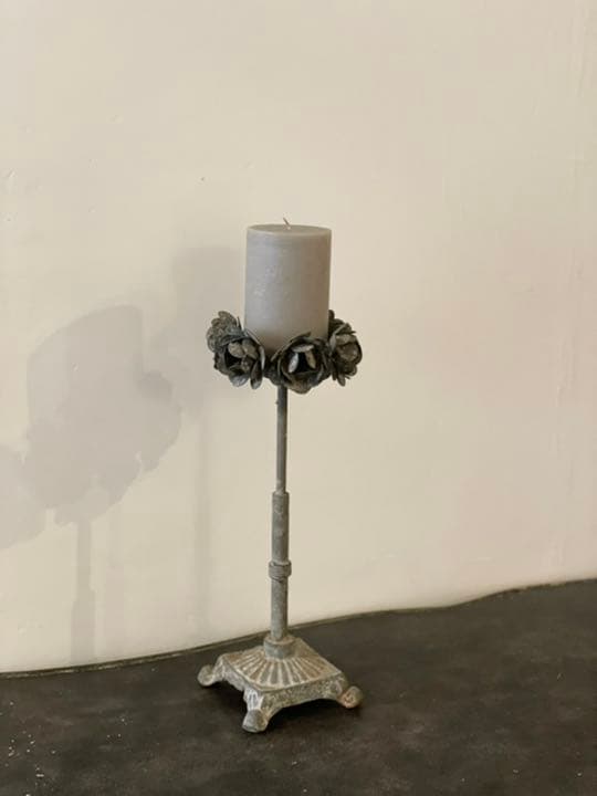 キャンドルスタンド　グレー　シャビー　花　置物　キャンドルホルダー　バラ 18