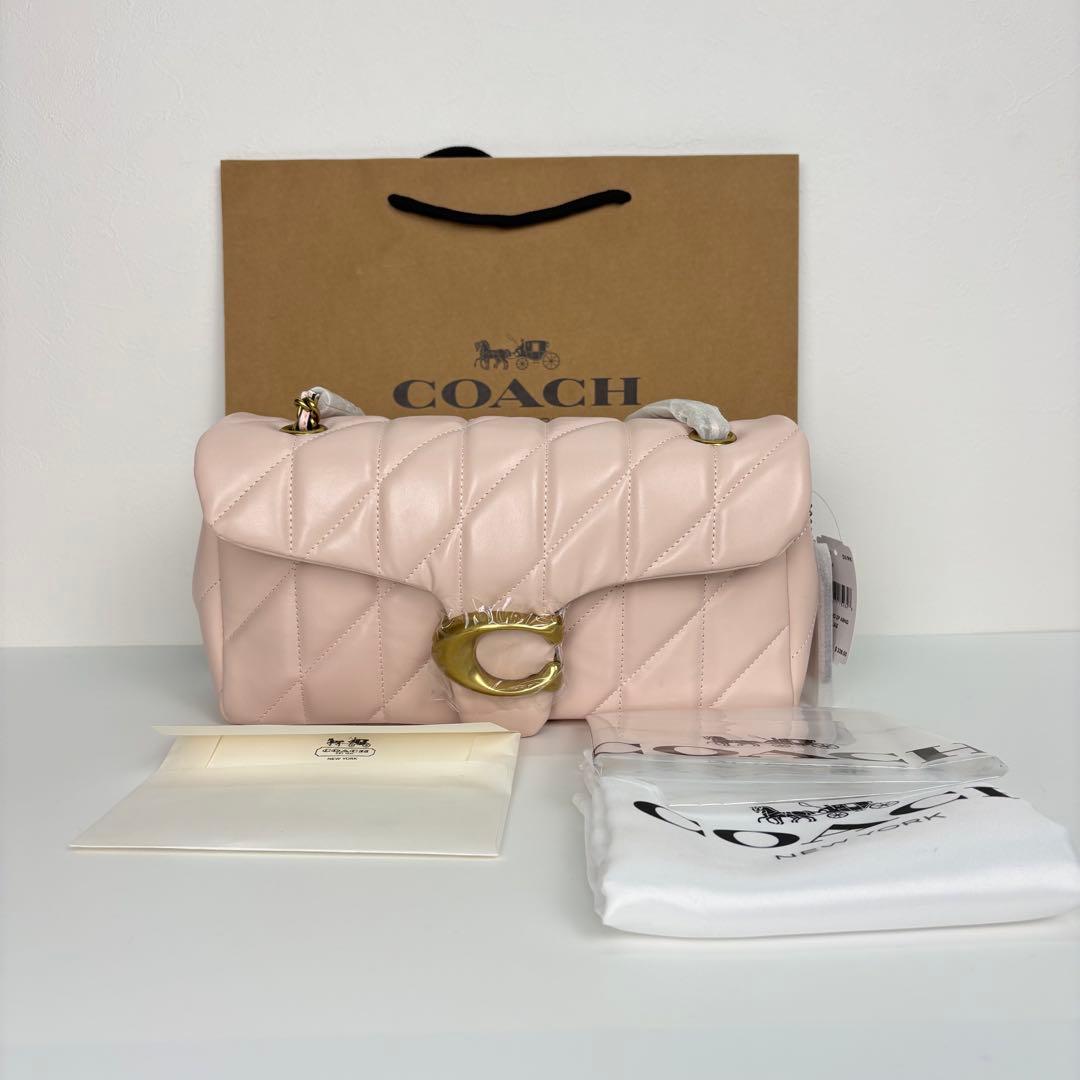 【COACH】 タグ有り タビー ショルダー バッグ 26 キルティング ピンク
