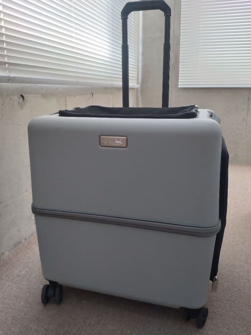 美品ペチコペットキャリー【Lサイズ】　PETICO サンドグレー×ホワイト