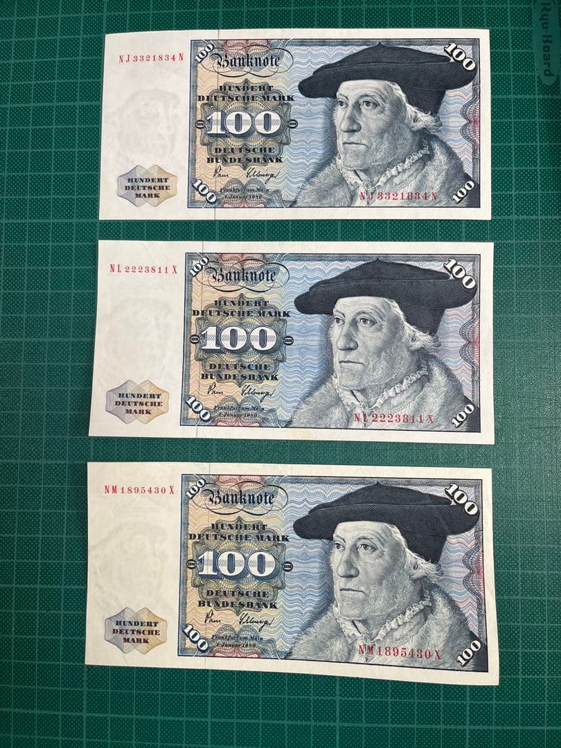 k*n様 旧100ドイツマルク紙幣 ３枚