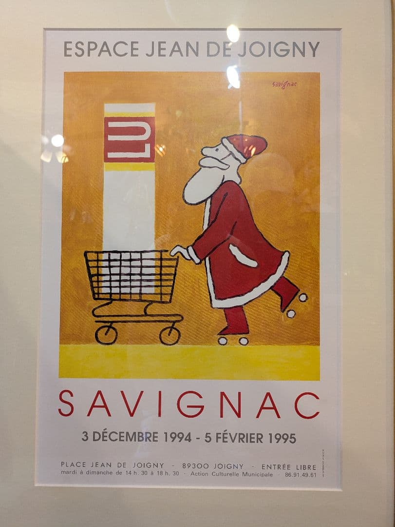 レア超美品★ レイモン•サヴィニャック★ポスター★木製フレーム付き クリスマス